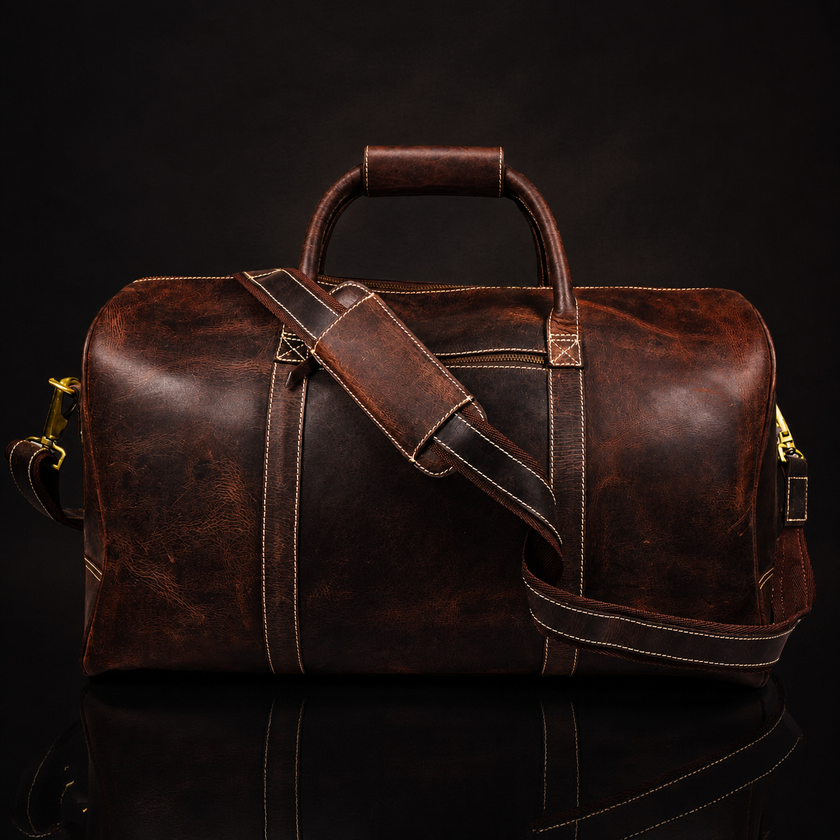 The Wayfarer Bag - Brown Classic Full-Grain Leather Duffle Bag