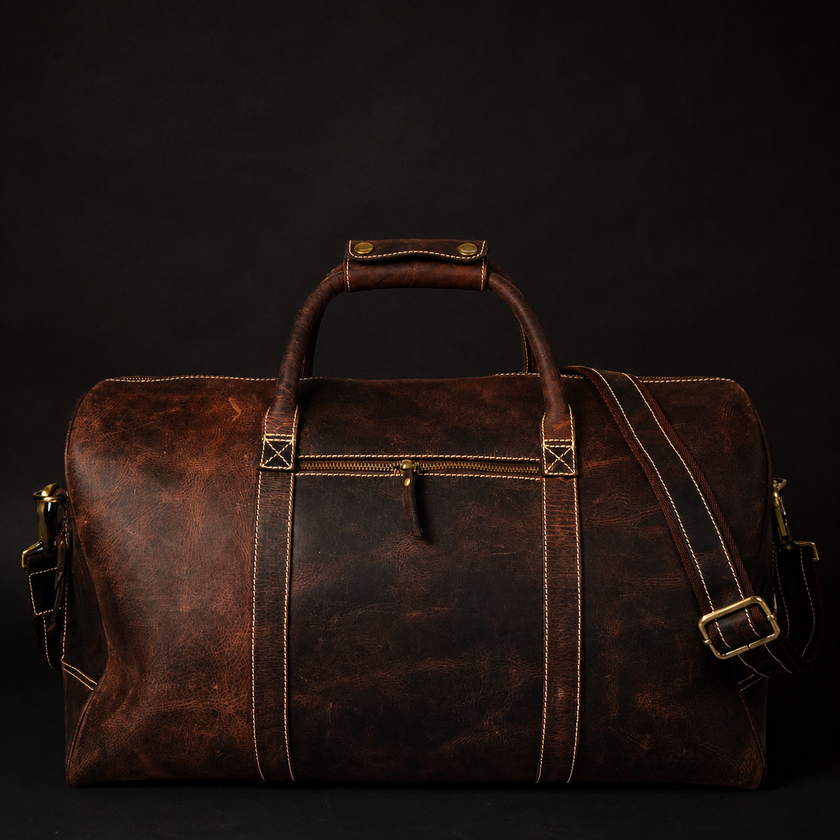 The Wayfarer Bag - Brown Classic Full-Grain Leather Duffle Bag