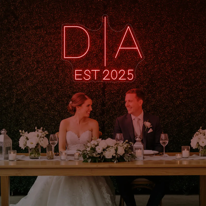 Wedding Initials Custom Neon Sign V3