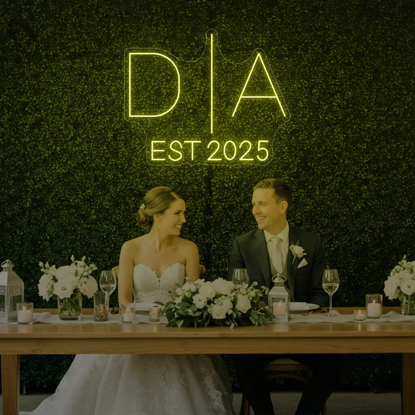 Wedding Initials Custom Neon Sign V3