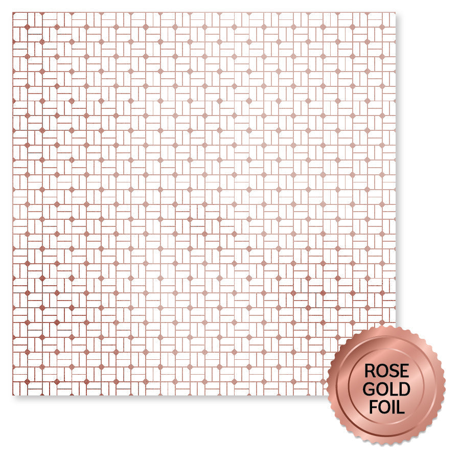 Wedding Joy Foil Rose Gold E 12 x 12 Paper (6 pc Bulk Pack) 34572