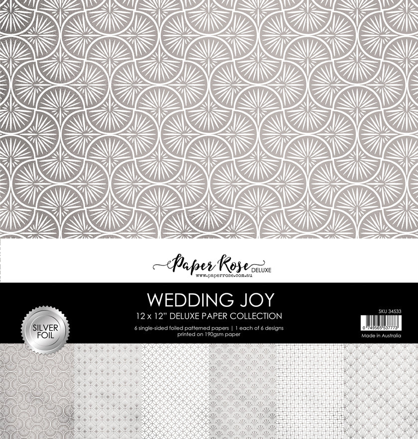 Wedding Joy Foil Silver 12x12 Paper Collection 34533