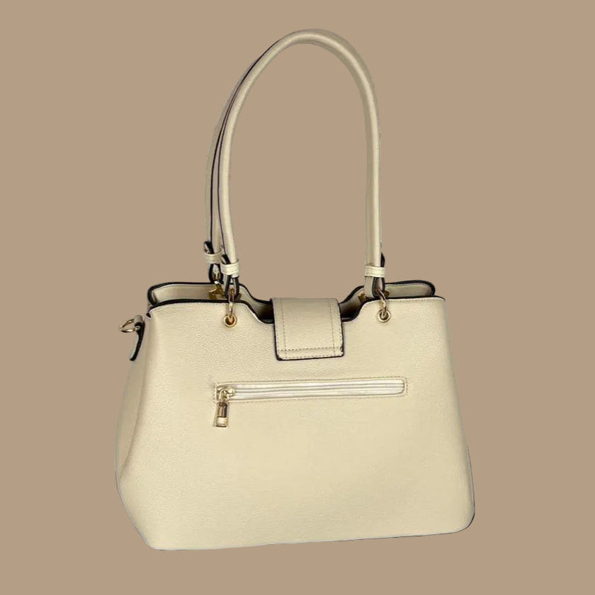 Temptation Italy Faux Leather 2-Handle Bag with Dragonfly and Flowers