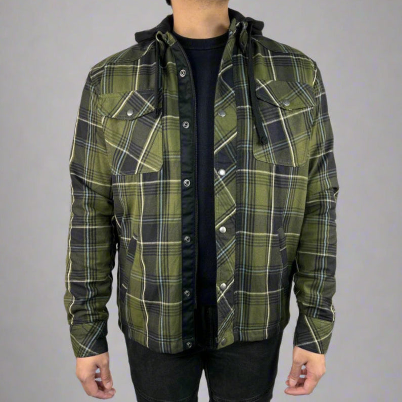 Men’s Armored Shirt with Removable Hoodie