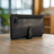 Derek Alexander Deluxe Leather Organizer Clutch Purse