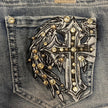Platinum Plush Women's Cross Angel Wing Bling Shorts