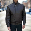 BOL Men's Double Pocket Leather Bomber Jacket