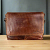 Greenwood Leather Laptop Bag. Premium Waxed Full-Grain Leather Briefcase for 16