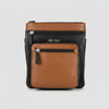 JBG Slim Genuine Leather Crossbody Bag. RFID Blocking Travel Purse with Multi-Zipper Pockets