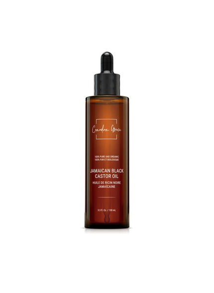 Huile de ricin noire jamaïcaine 100% biologique de Canadian Grace – Pure, pressée à froid et authentique pour la croissance des cheveux et la nutrition de la peau.