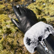 Women's Lamb Leather Gloves with Rabbit Fur Trim