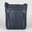 Slim Leather Crossbody. Small Vertical Zip Women’s Bag with Adjustable Strap