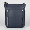 Slim Leather Crossbody. Small Vertical Zip Women’s Bag with Adjustable Strap