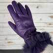 Women’s Sheep Leather Gloves with Rabbit Fur Trim
