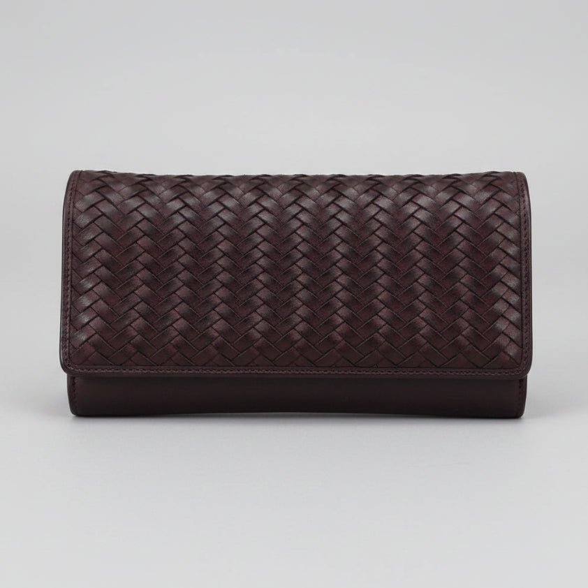 MET Women’s Leather Basket Weave Wallet. Artisan Woven Multi-Card Organizer