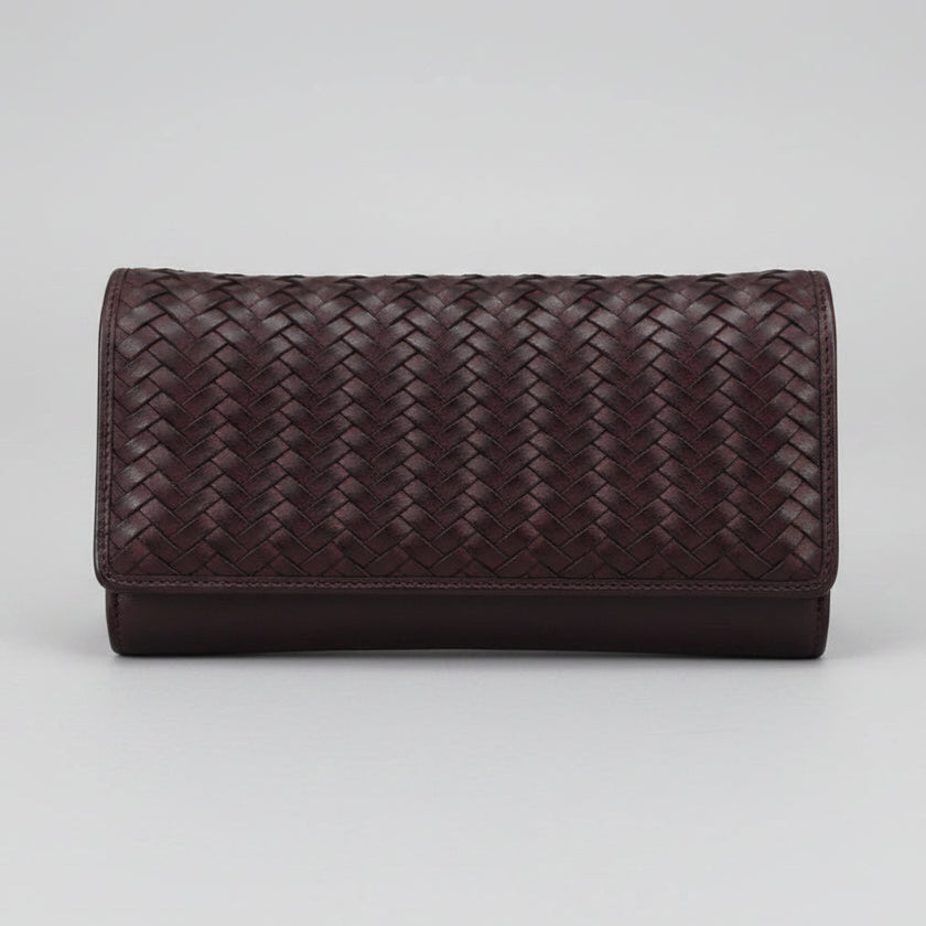 MET Women’s Leather Basket Weave Wallet. Artisan Woven Multi-Card Organizer