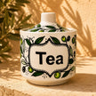 Handmade Olive Branch Ceramic Pot with Lid – Storage Jar, Canister & Kitchen Container