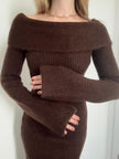 Cocoa Elegance Maxi Dress