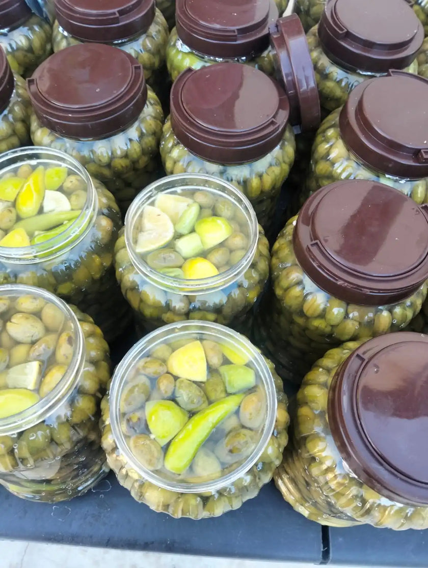 Jenin Palestinian Pickled Green Olives 1.5kg – Cracked Olives in Brine