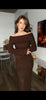 Cocoa Elegance Maxi Dress