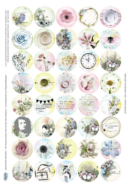 3Quarter Designs Sticker A4 Sheet - Whimsical Notions