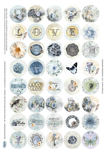3Quarter Designs Sticker A4 Sheet - Whispered Memories