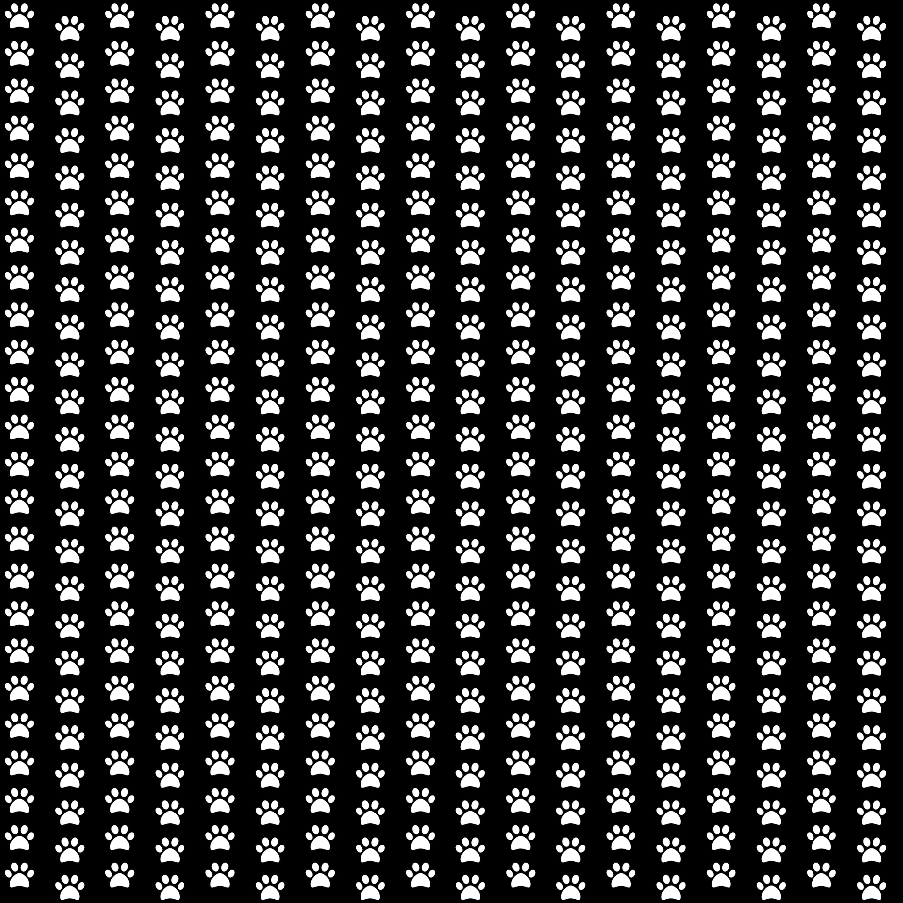 Craft HTV White in Black Paw Pattern