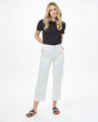 Twill Cropped Wide Leg Pant