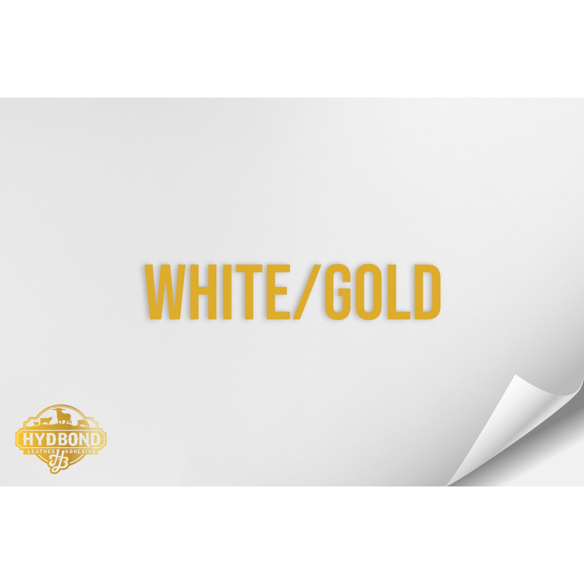 WHITE/GOLD WITH ADHESIVE HYDBOND LEATHERETTE SHEET (12