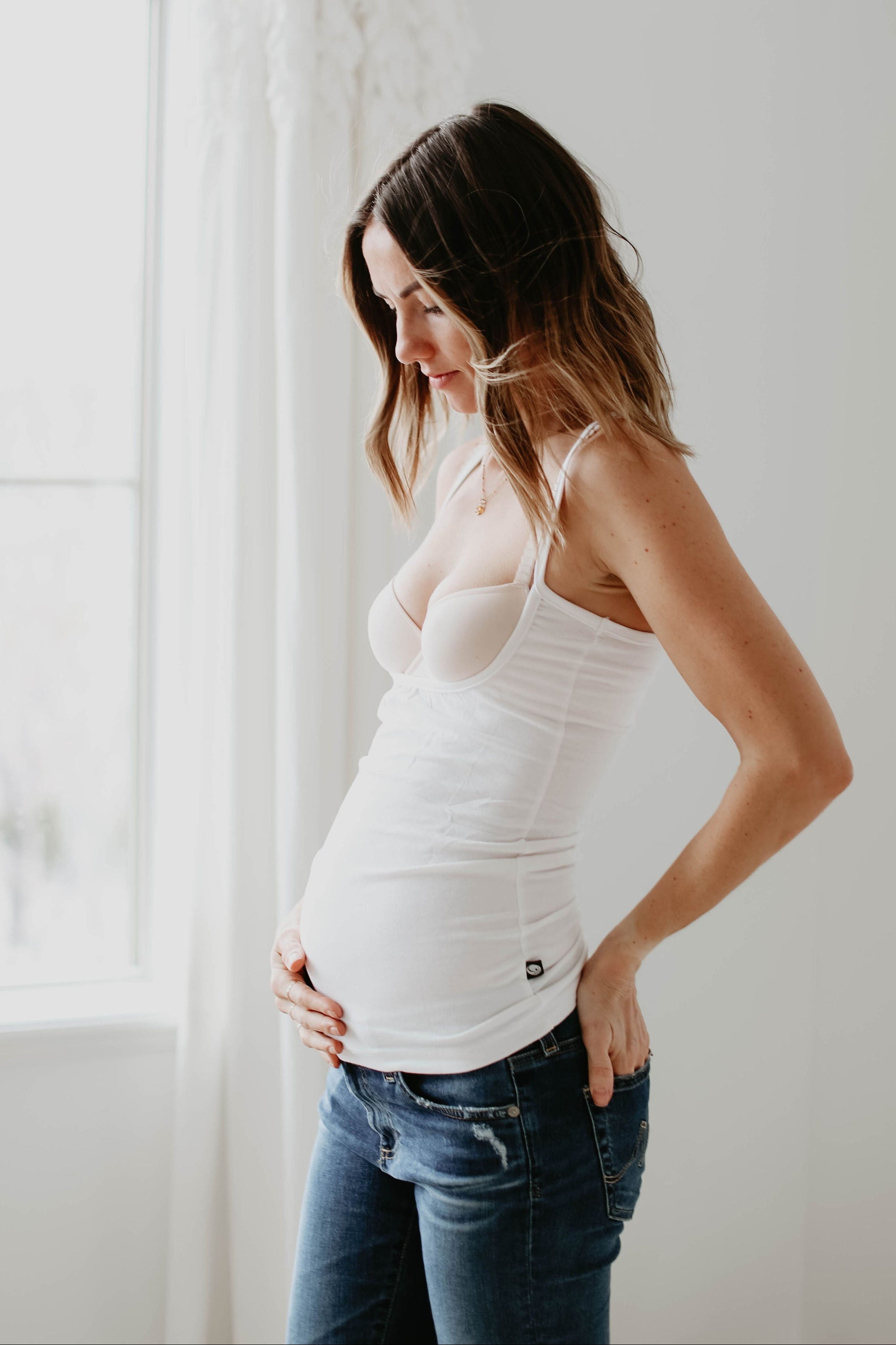 Lily White Nursing Tank- luxury bamboo