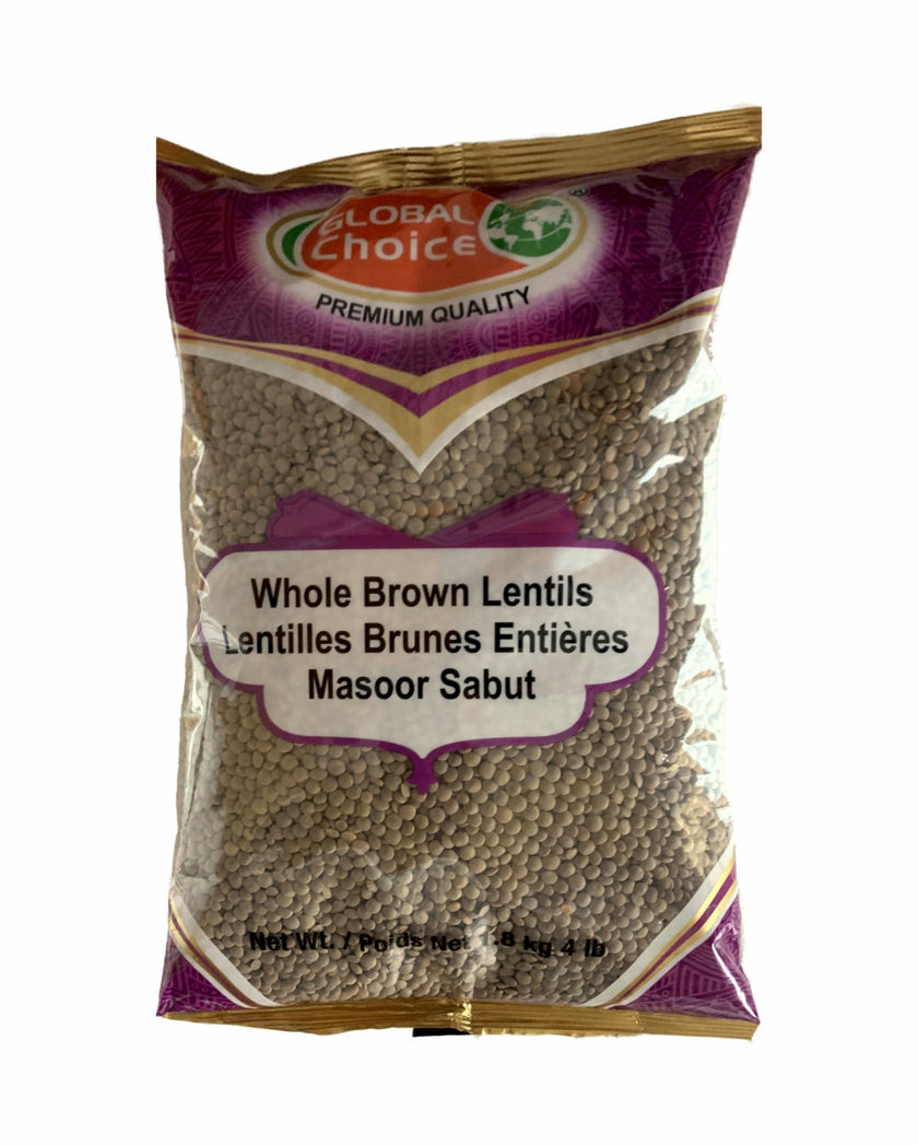 Global Choice Whole Brown Lentils 1.8kg ( Masoor Sabut 4lb)