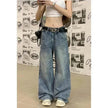 Wide leg  Baggy Cargo street Denim Jeans Pant Boyfriend jeans trouser