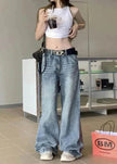 Wide leg  Baggy Cargo street Denim Jeans Pant Boyfriend jeans trouser