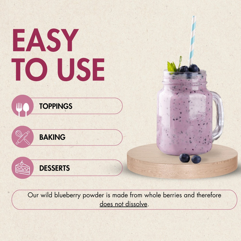 Wild Blueberry Powder 150 g - Made in Canada