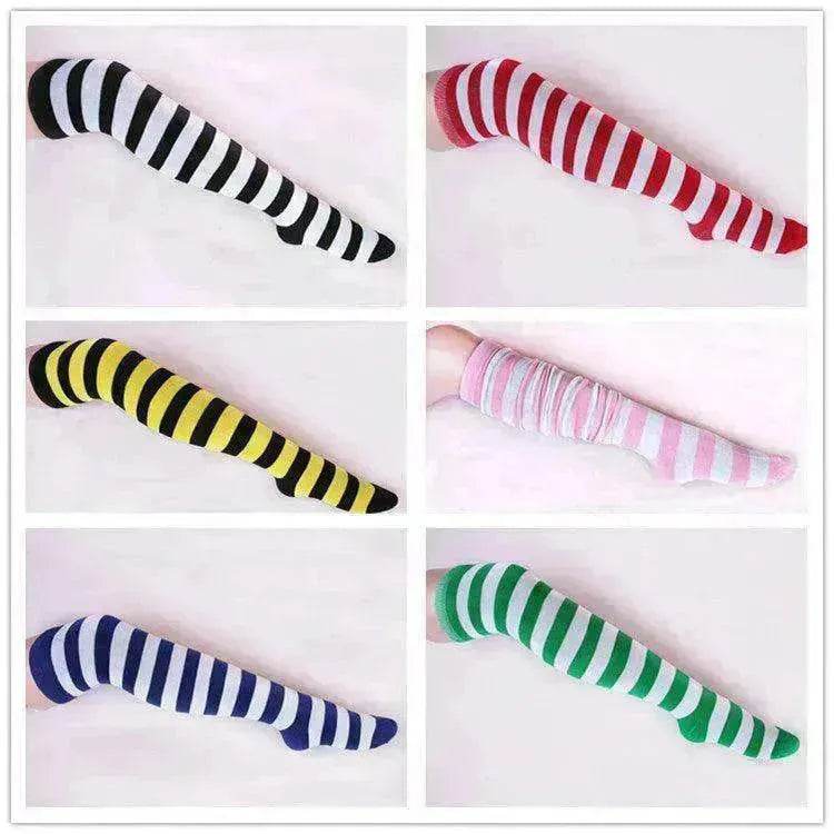 Wild striped long tube bottoming socks