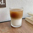 Wind Stripe Coffee Mug With Straw With Lid Glass Handy Mug