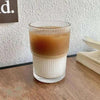 Wind Stripe Coffee Mug With Straw With Lid Glass Handy Mug