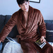 Coral Dressing Gown – Luxurious Thick Rabbit Fur Pajamas for Men