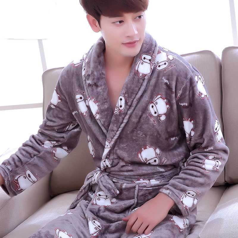 Coral Dressing Gown – Luxurious Thick Rabbit Fur Pajamas for Men