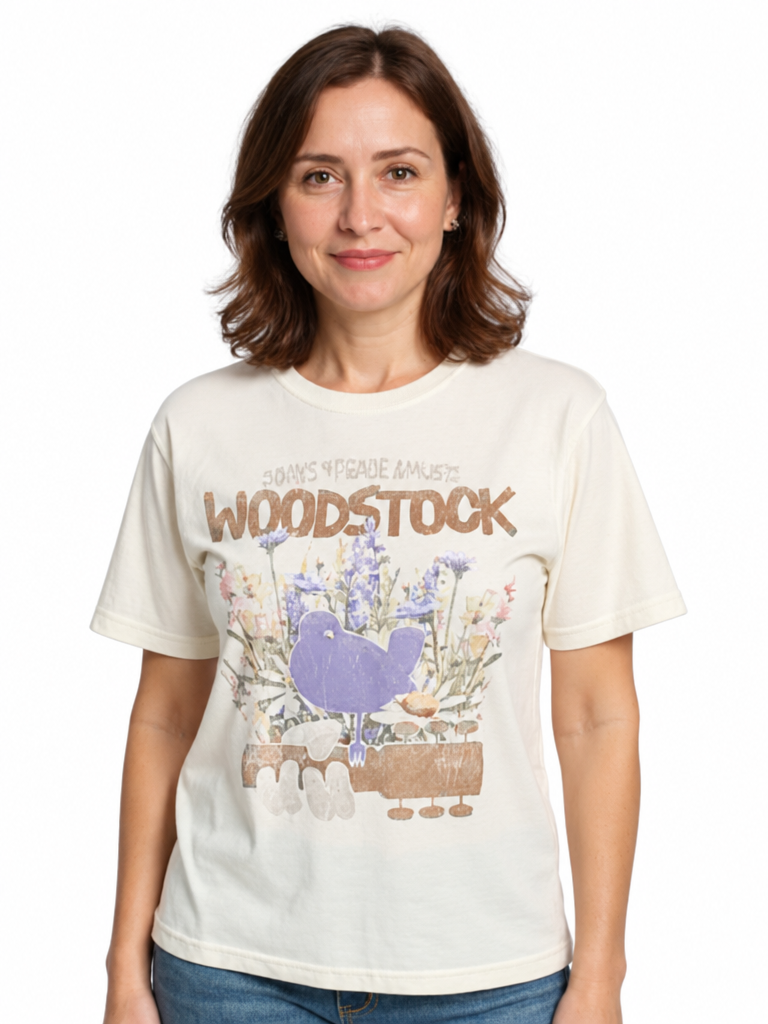 Woodstock Wild Flowers Natural T-Shirt
