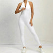 Woman's Zippered Sleeveless Stretch Shapewear Sports wear Jumpsuit