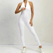 Woman's Zippered Sleeveless Stretch Shapewear Sports wear Jumpsuit
