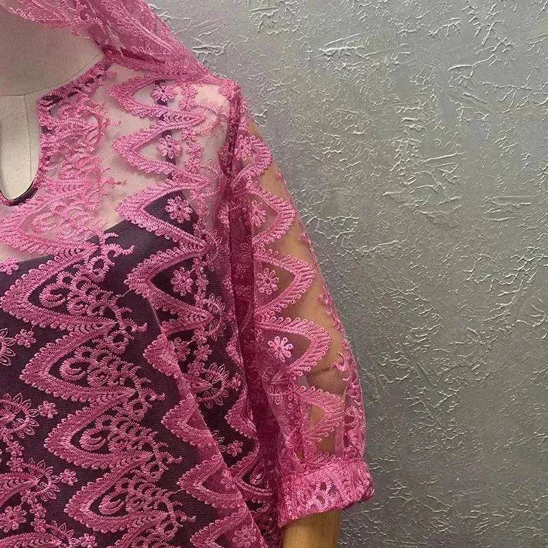 Women's Arab  Style Loose Lace Long Dress