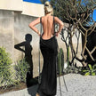 Women's Backless Charming Strap Slim Dress Tube Top Halter Dress Club Party Beach Outfits Summer