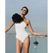 Women's Big Flower One-Piece Swimsuit – Floral Print, Sizes S–XL