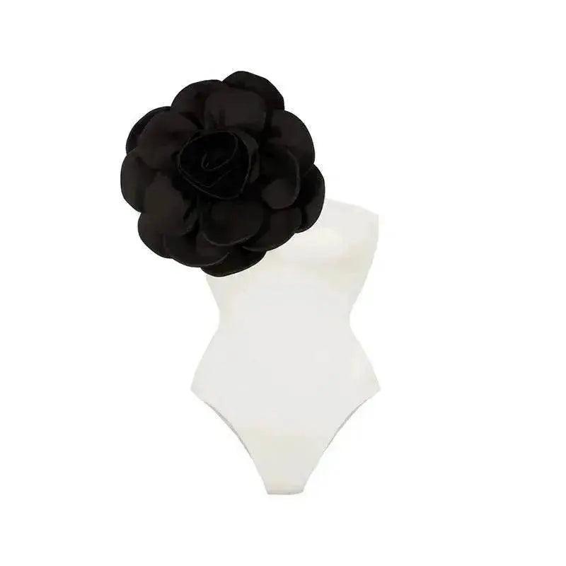 Women's Big Flower One-Piece Swimsuit – Floral Print, Sizes S–XL