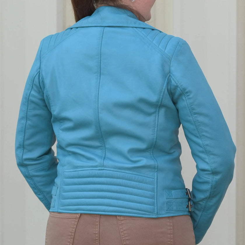 Women's Biker Look Sheep Leather Jacket