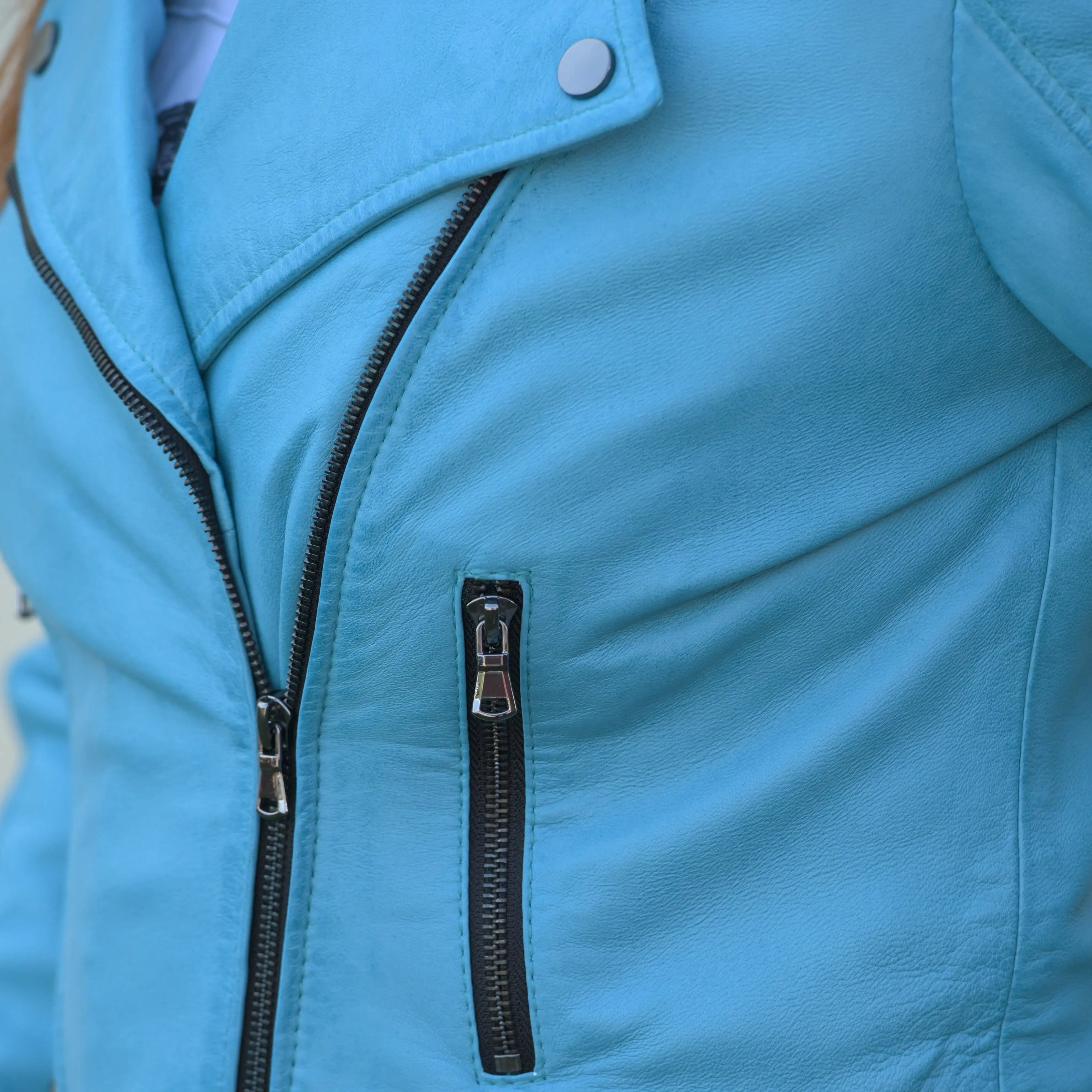 Women's Biker Look Sheep Leather Jacket