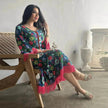Women's Bronzing Printed Casual Dubai Arab  Robe