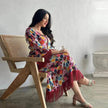 Women's Bronzing Printed Casual Dubai Arab  Robe